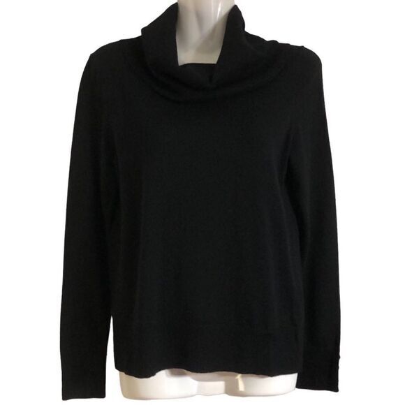 Talbots 100% pure merino wool cowl neck long sleeve three button‎ cuff sweater P - Picture 1 of 6